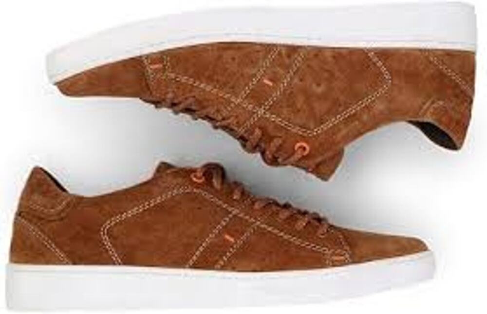 12 ROAN Men's Henson Leather Sneakers Osaka Tan lace up tennis shoes
